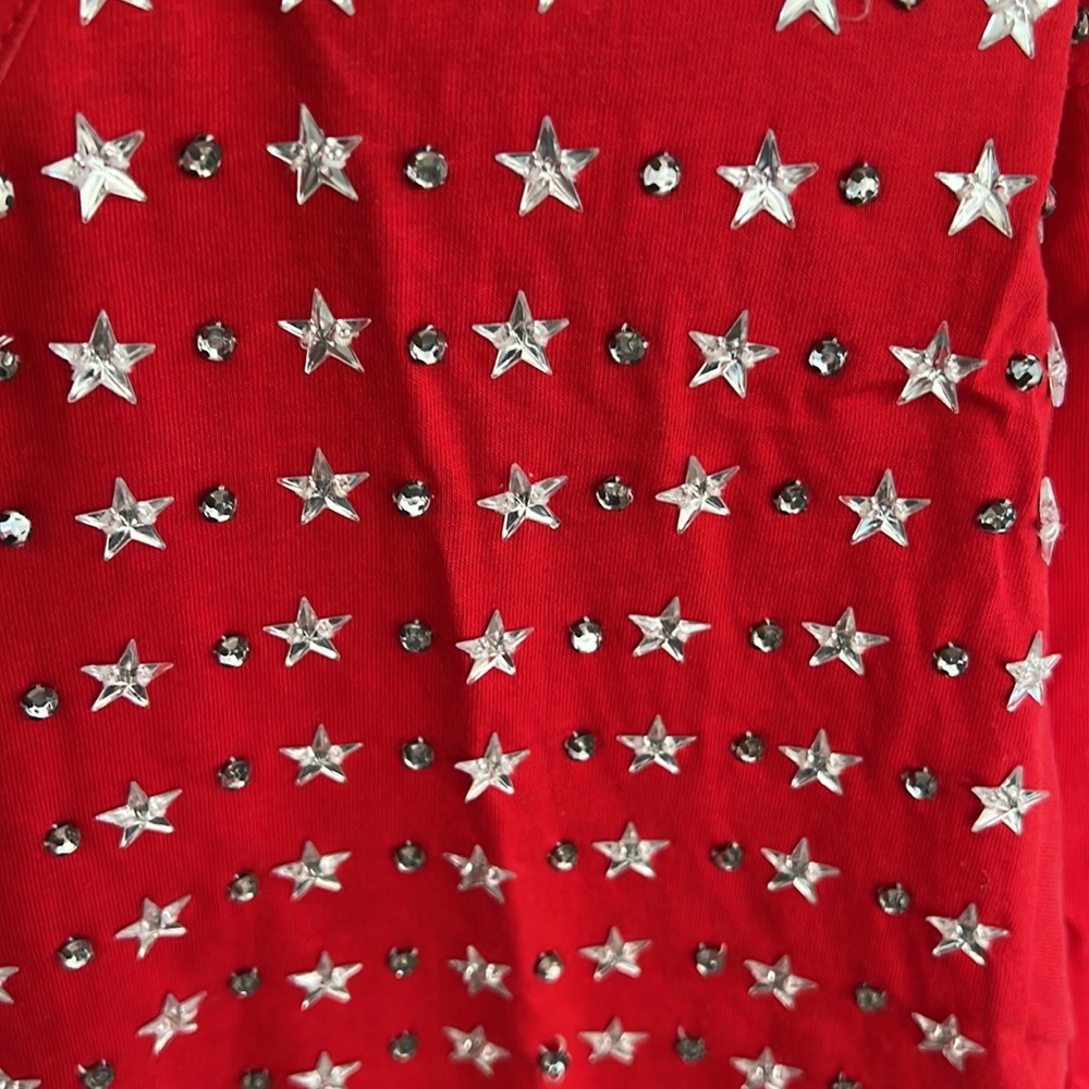 Red Icing Oversized Rhinestone T - Picture 4 of 4